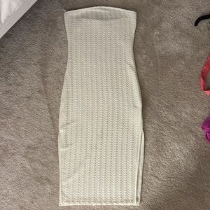 SHEIN Cream Strapless Dress